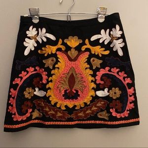 Embroidered a-line skirt